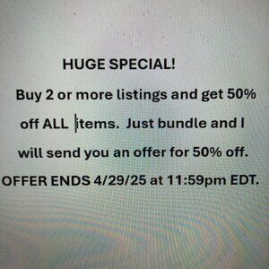 50% OFF 2 OR MORE ITEMS!